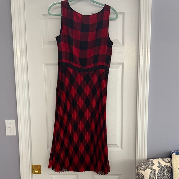 Talbots Red and Black Checkered Midi Dress - Picture 6 of 6